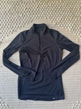 REI Co-Op Quarter Zip Heathered Black Size Small Womens